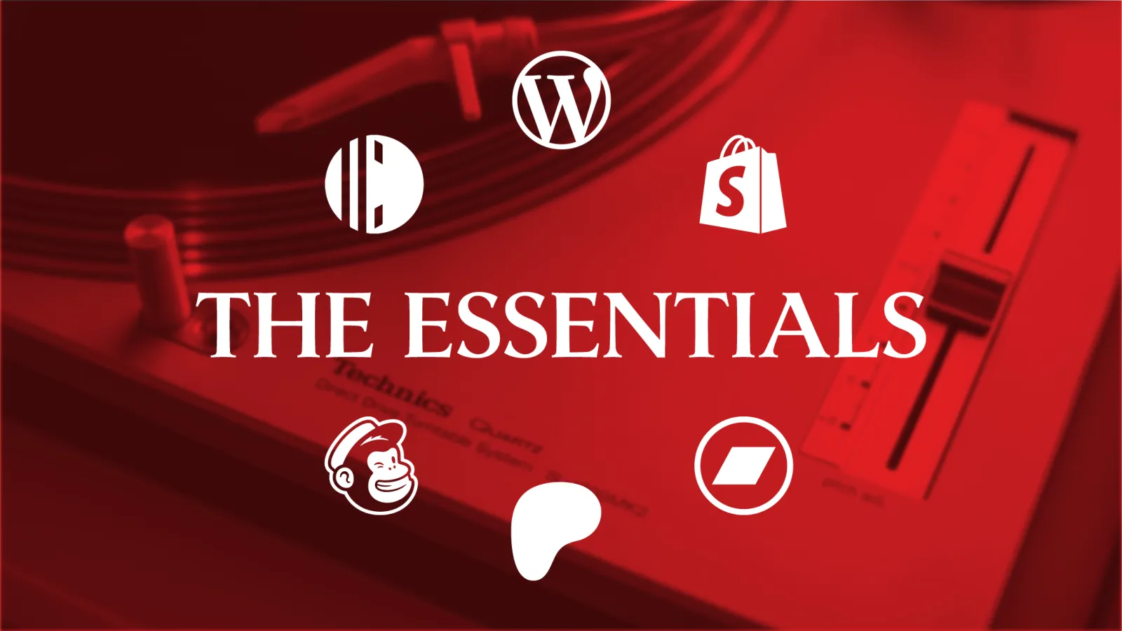 "The Essentials", surrounded by logos of various tools artists are using to run their operations